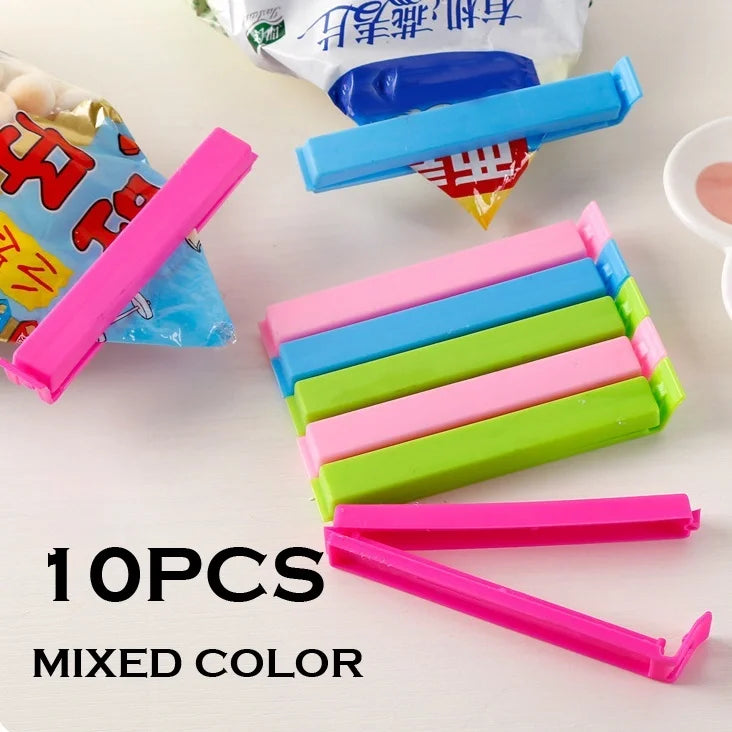 10Pcs Sealing Clip Portable Food Bag Clips Kitchen Storage Snack Seal Sealing Bag Clips Plastic Snack Storage Bag Sealer Tool