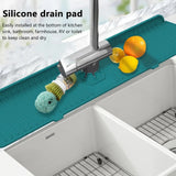 30/24 Inch Silicone Faucet Mat Sink Splash Guard Large Size Faucet Drain Drying Pad Countertop Protector for Bathroom Kitchen